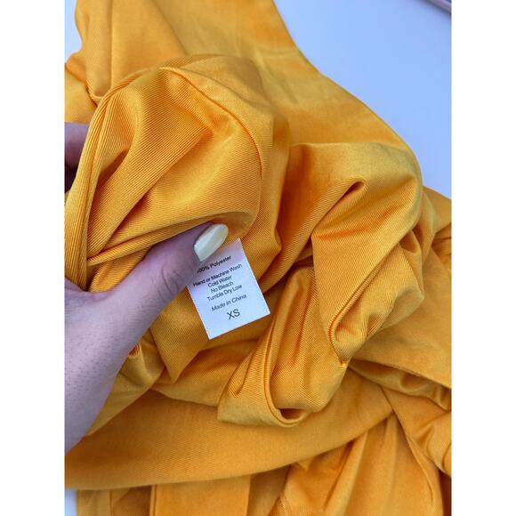 Lucy in the sky melina ruched bodycon mini dress orange - size XS - Picture 7 of 7